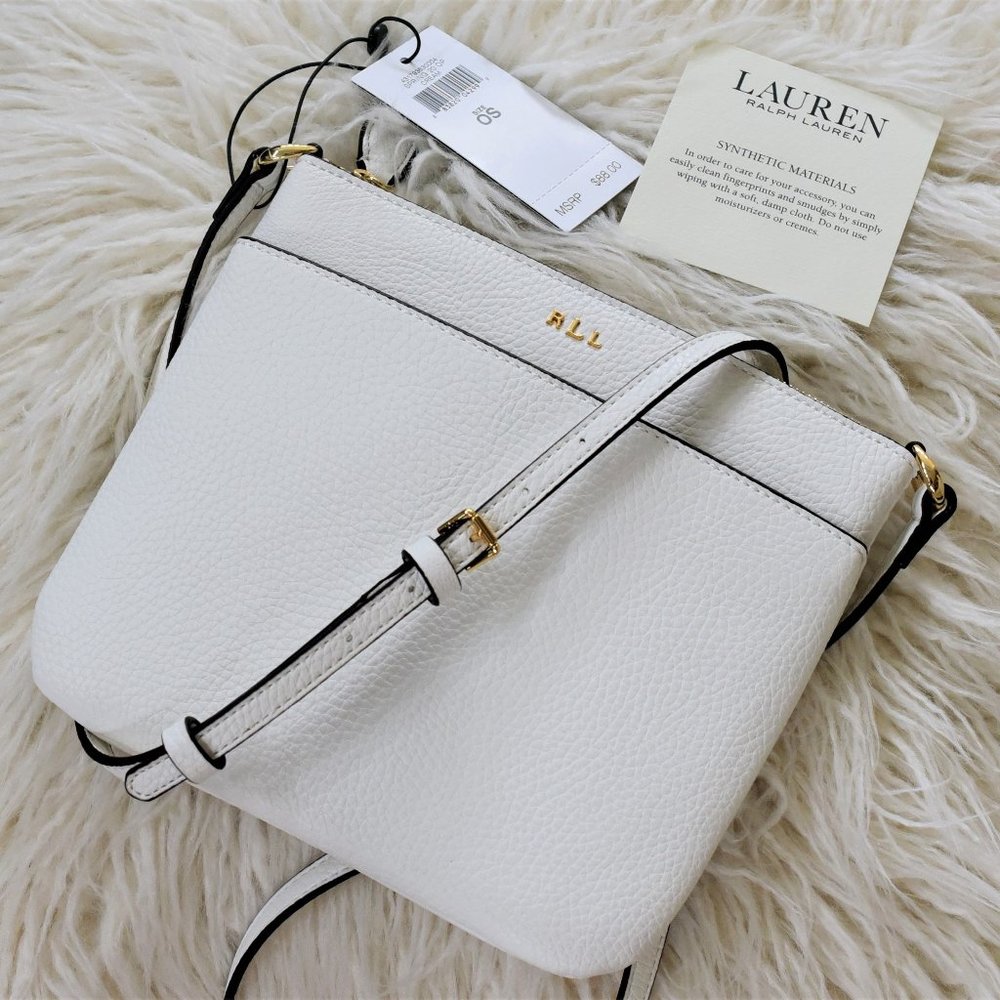NEW! LAUREN RALPH LAUREN WHITE CROSSBODY BAG PURSE